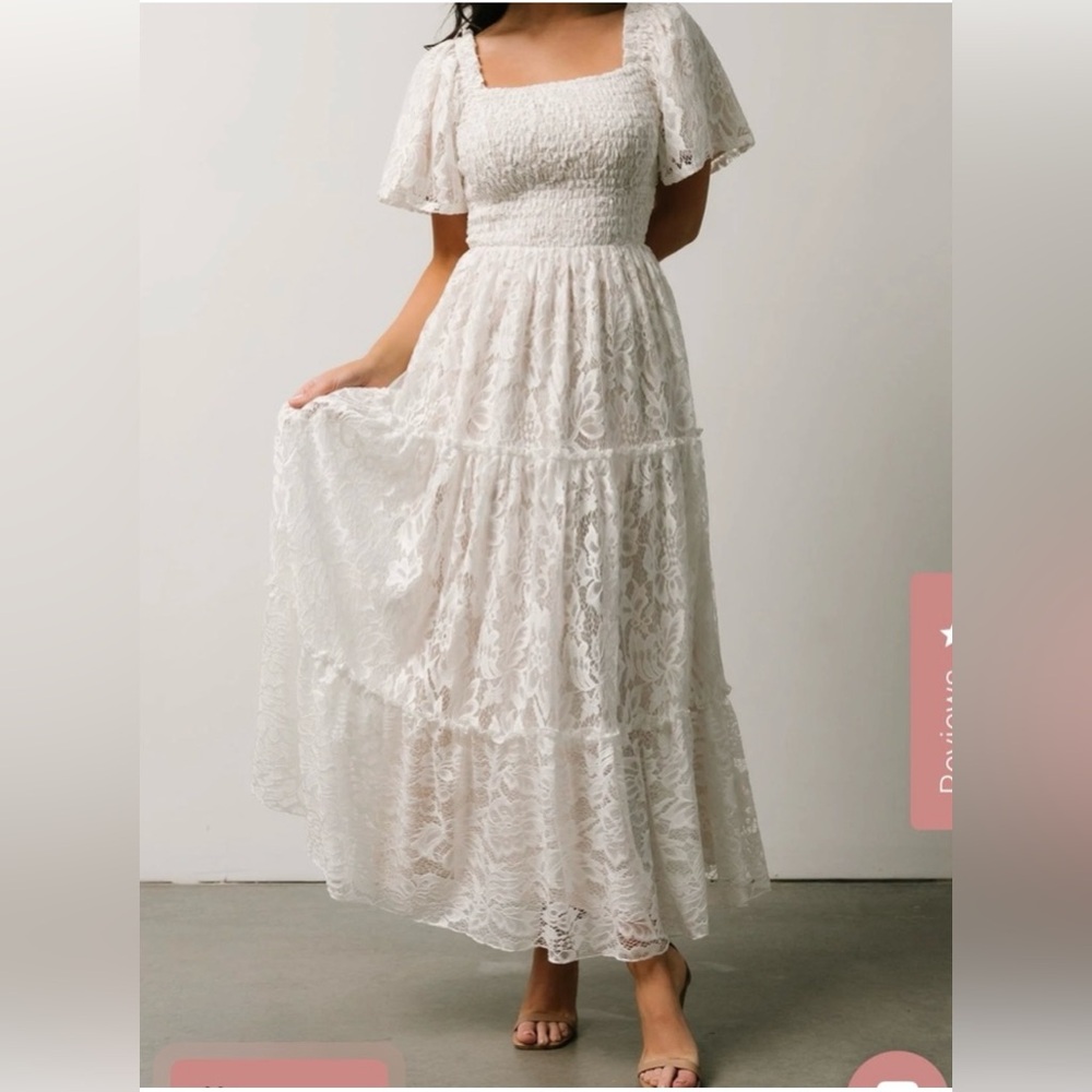 Baltic Born Aspen Smocked Lace maxi dress